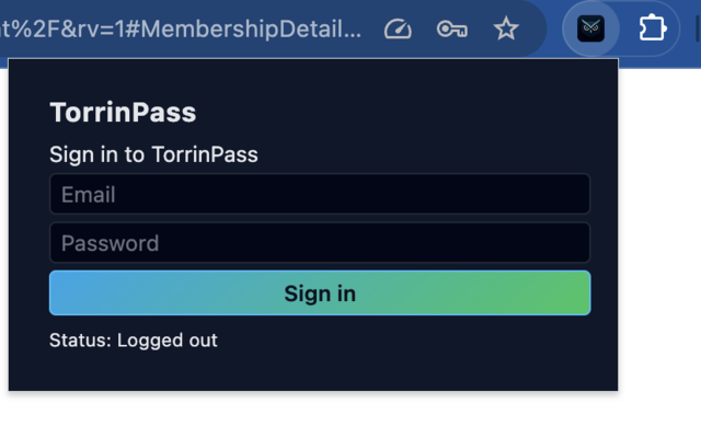 TorrinPass browser extension for autofill in Chrome and Firefox
